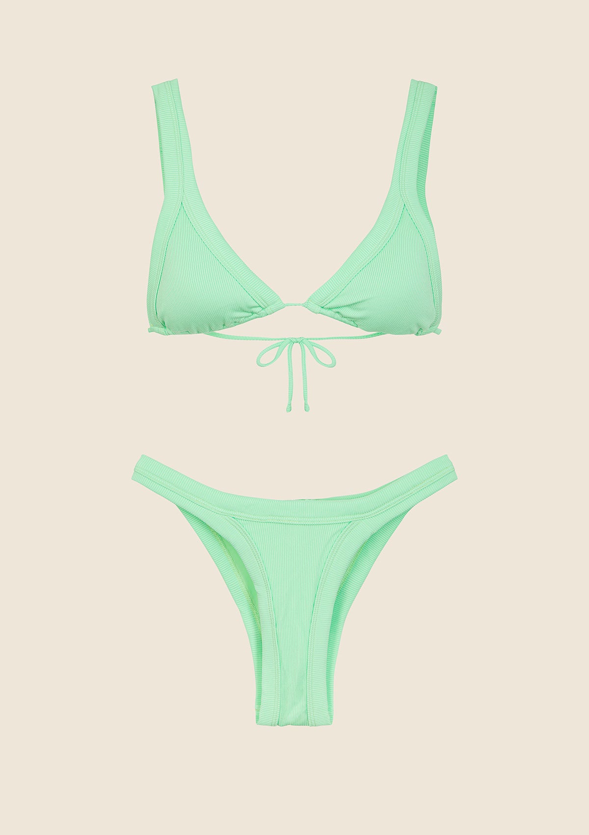 Frau Bikini F**K Hoches Dreieck mit Slip Fixed American Water Green 0140-AQ