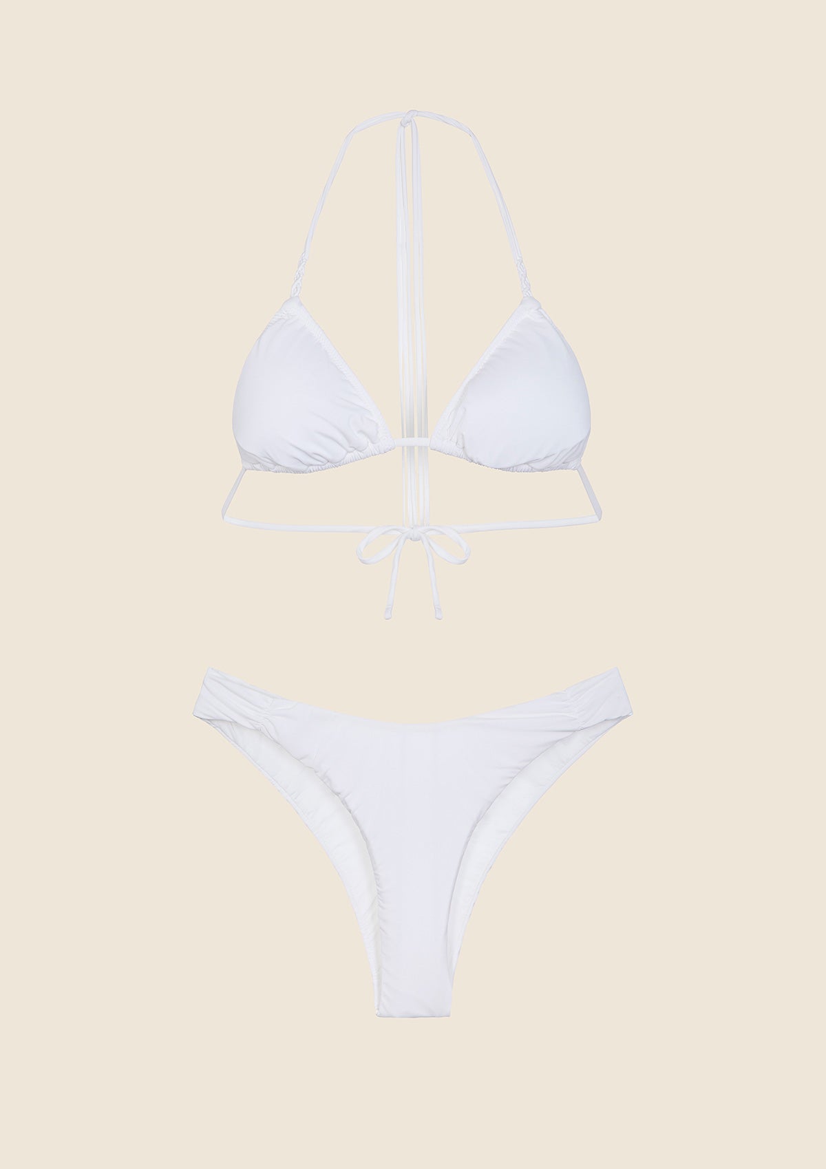 Image of Bikini Donna F**K Triangolo con Slip Americano Fisso Bianco 0300-WH