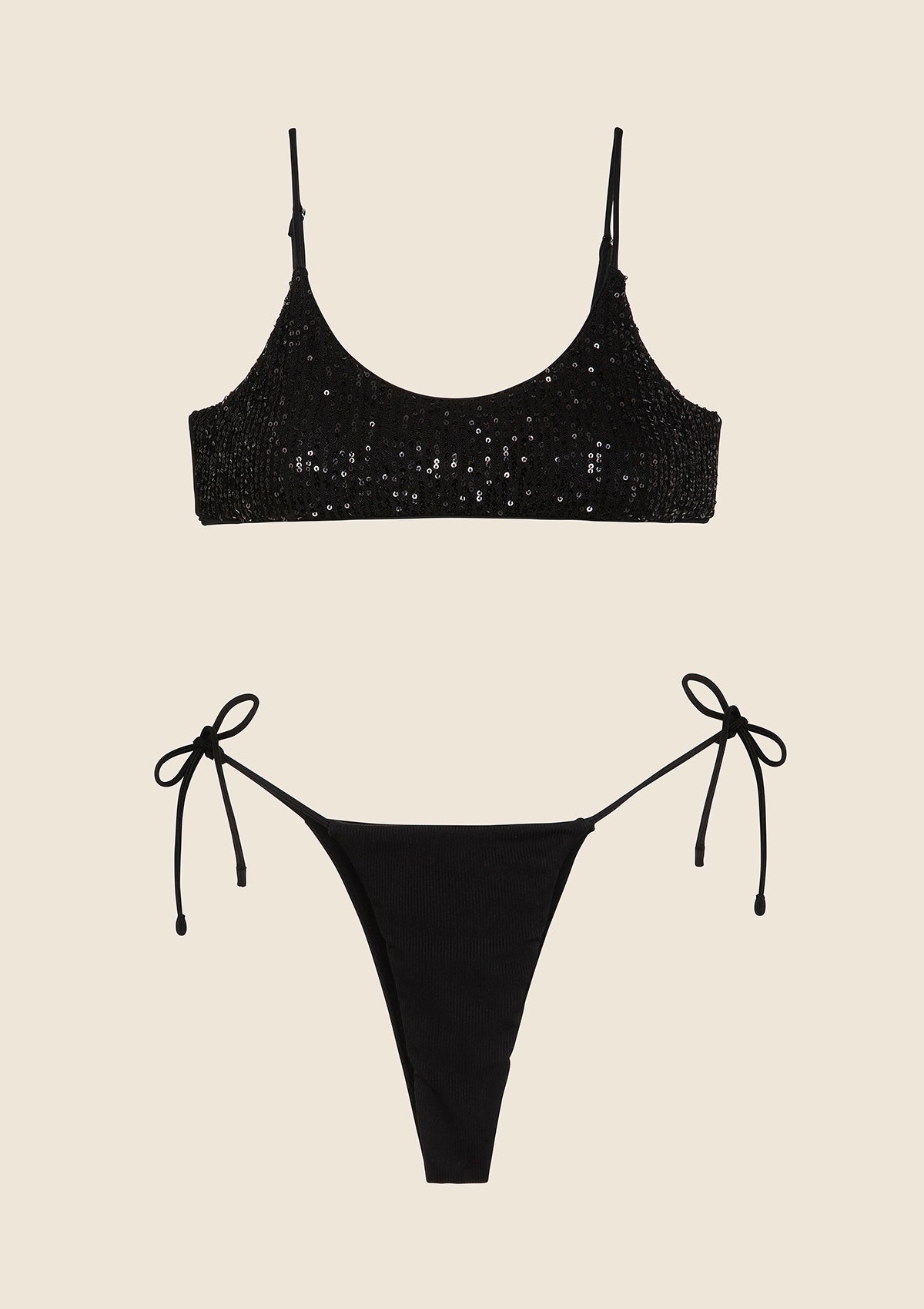 Mulher biquíni F**K Cubra com Slip Preto ajustável 0432-BK