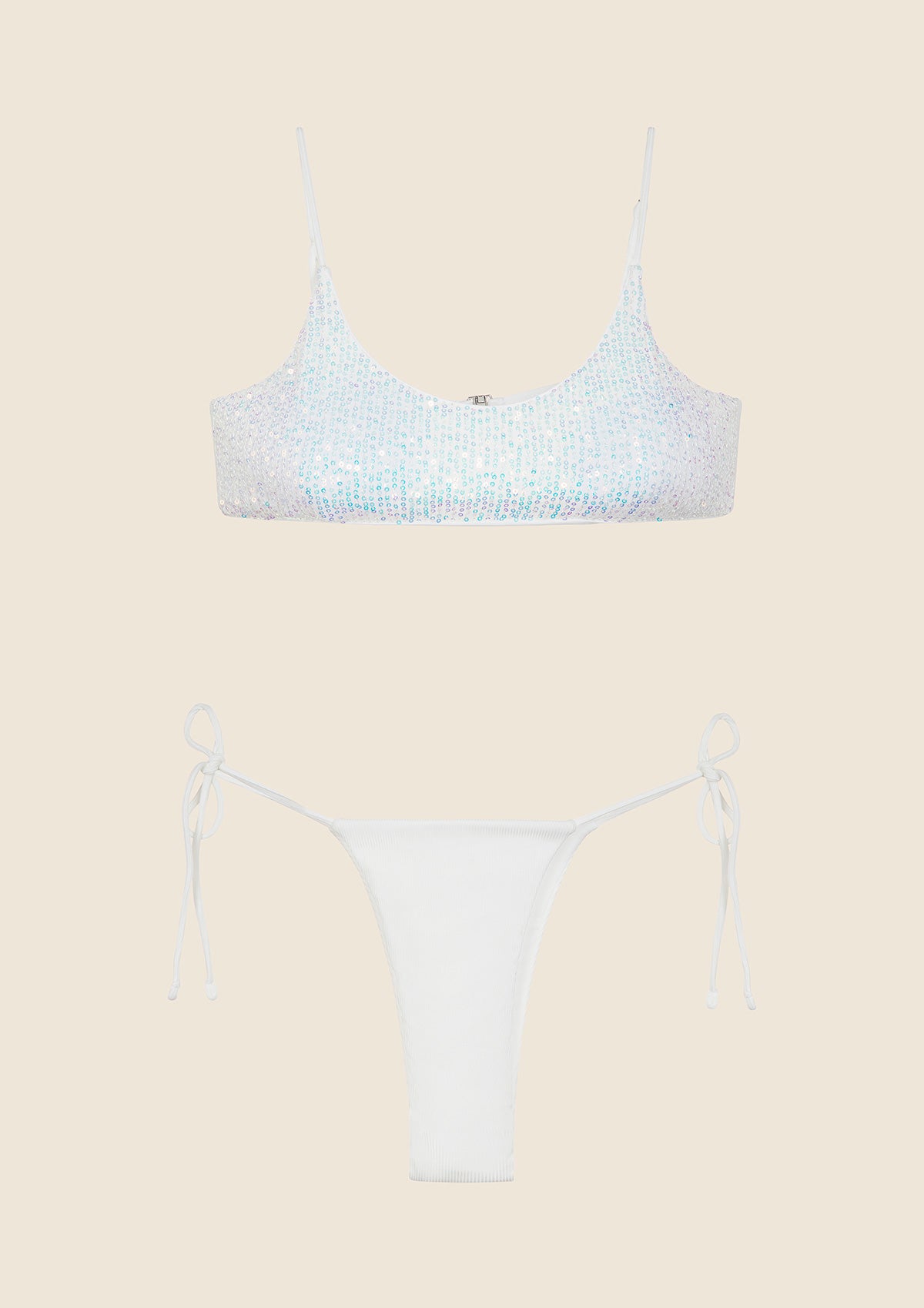 Image of Mulher biquíni F**K Cubra com Slip White Ajustável 0432-WH