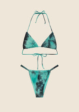 Bikini Donna F**K Triangolo con Slip Brasiliano Fisso Verde Acqua 0501-AQ