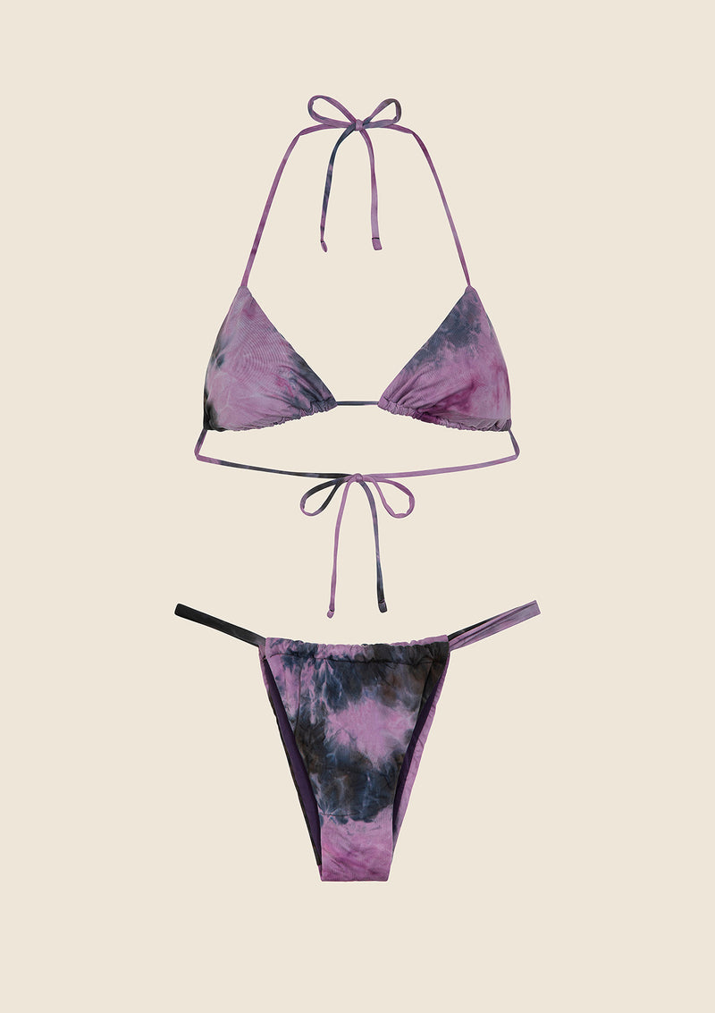 Bikini Donna F**K Triangolo con Slip Brasiliano Fisso Viola 0501-PR