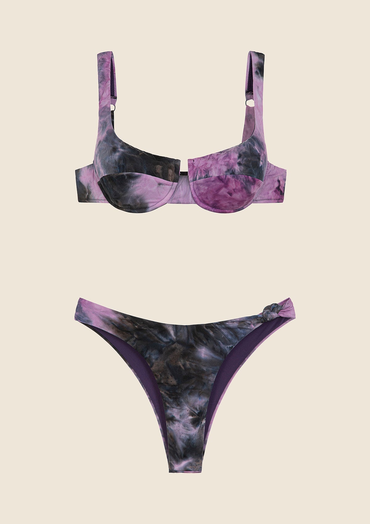 Image of Mujer bikini F**K Bra con Ferretto E Slip Viola americana fija 0504-PR