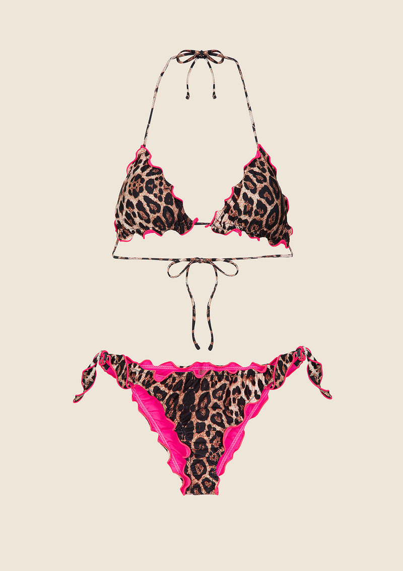 Bikini Donna F**K Triangolo con Slip Regolabile Fantasia 0520-X23