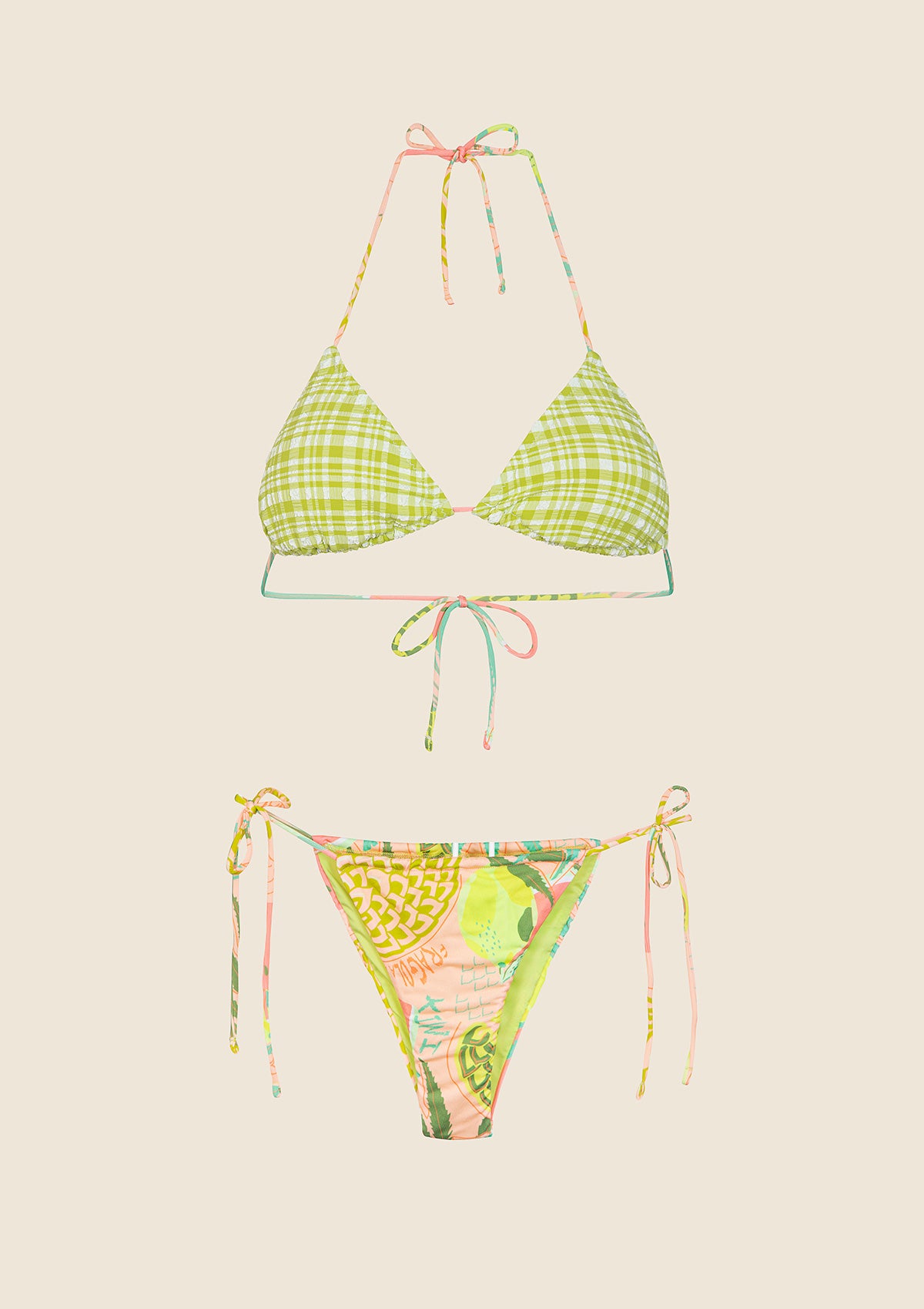 Image of Bikini Donna F**K Triangolo con Slip Brasiliano Regolabile Fantasia 0610-X12