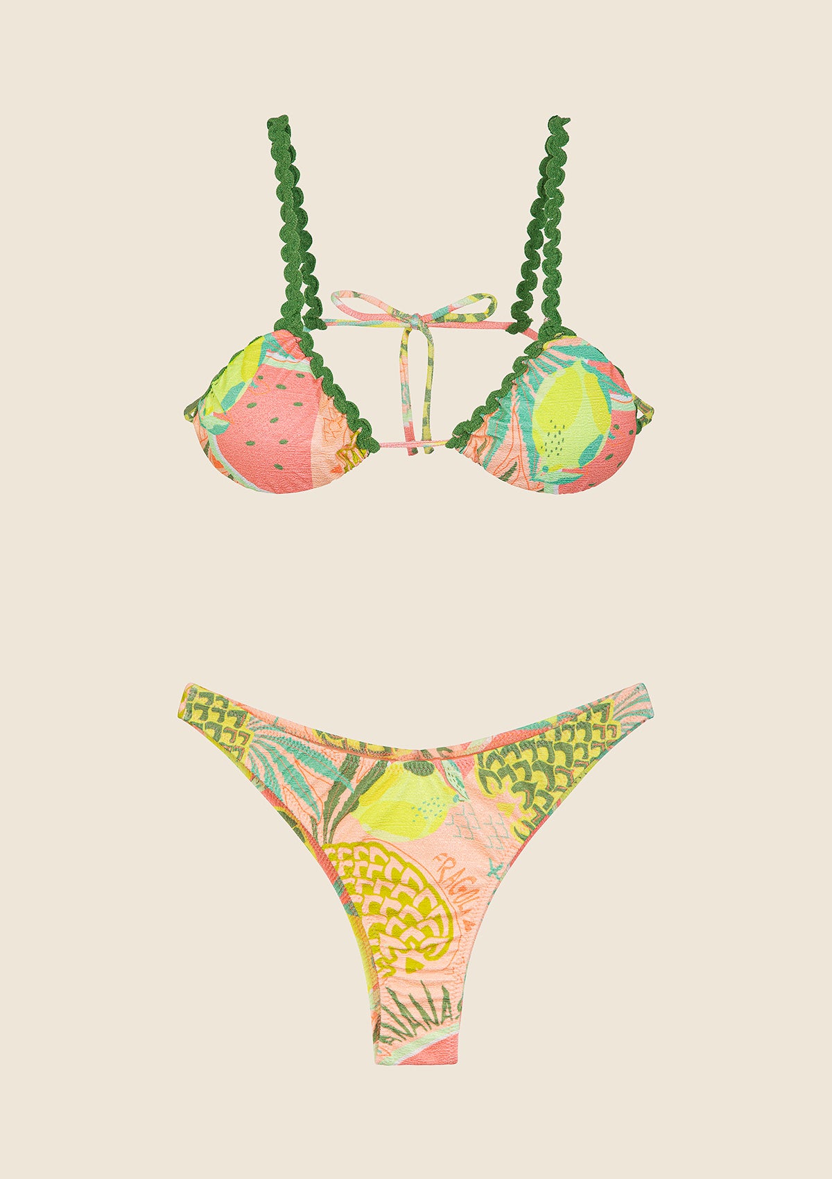 Bikini Donna F**K Triangolo con Slip Americano Fisso Fantasia 0620-X12