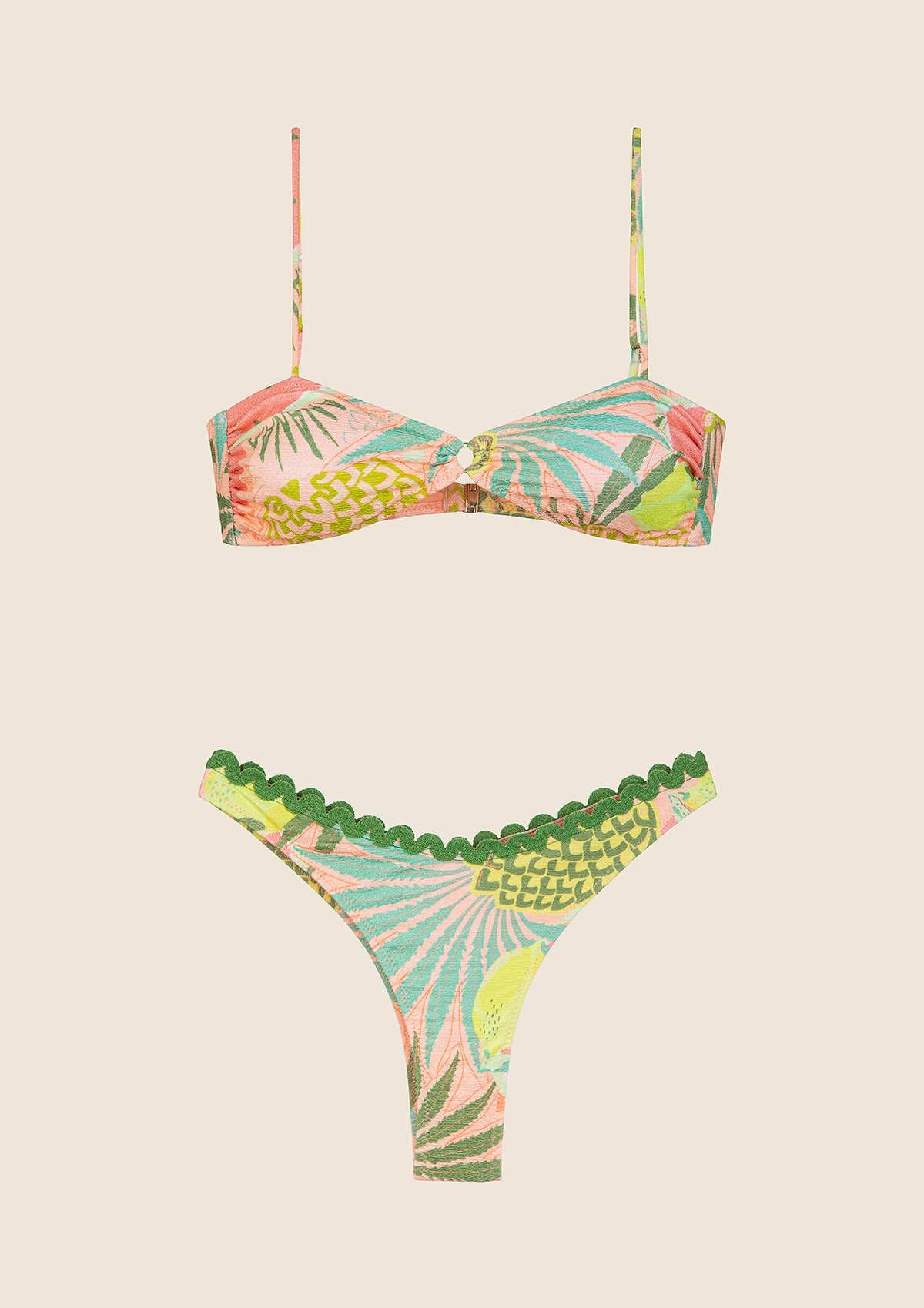 Bikini Donna F**K Top con Slip Americano Fisso Fantasia 0621-X12