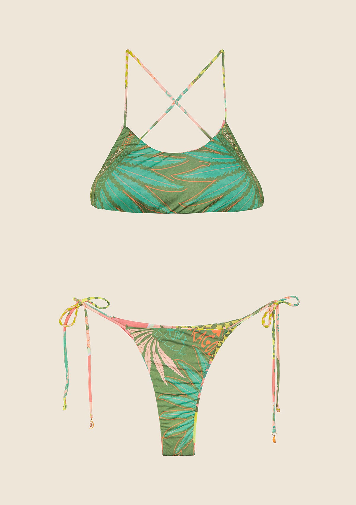 Bikini Reversibile Donna F**K Top con Slip Regolabile Fantasia 0661-X15