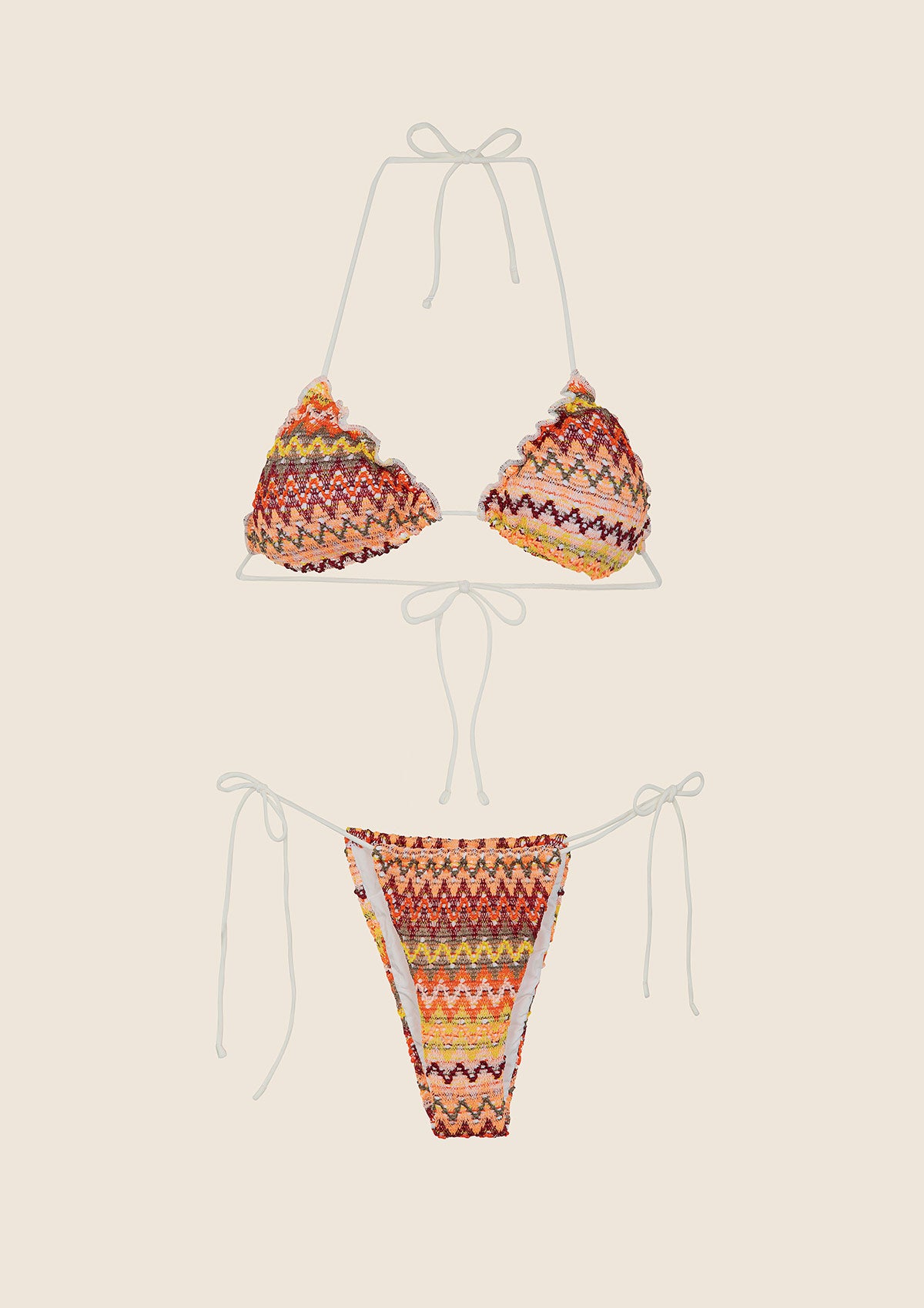 Image of Bikini Donna F**K Triangolo con Slip Brasiliano Regolabile Fantasia 0701-MC