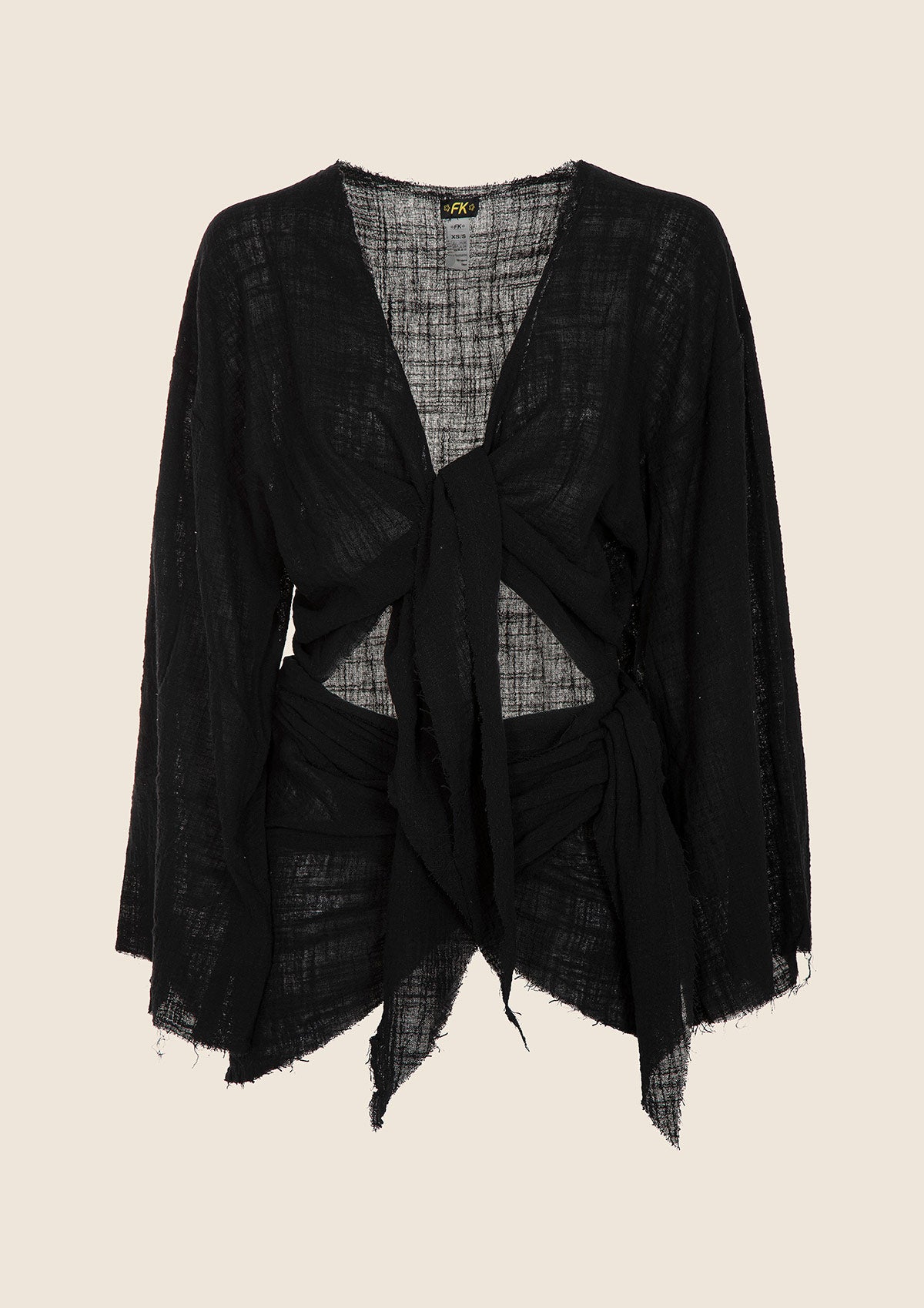 Caftano σύντομη γυναίκα F**K Μαύρο 0759-BK