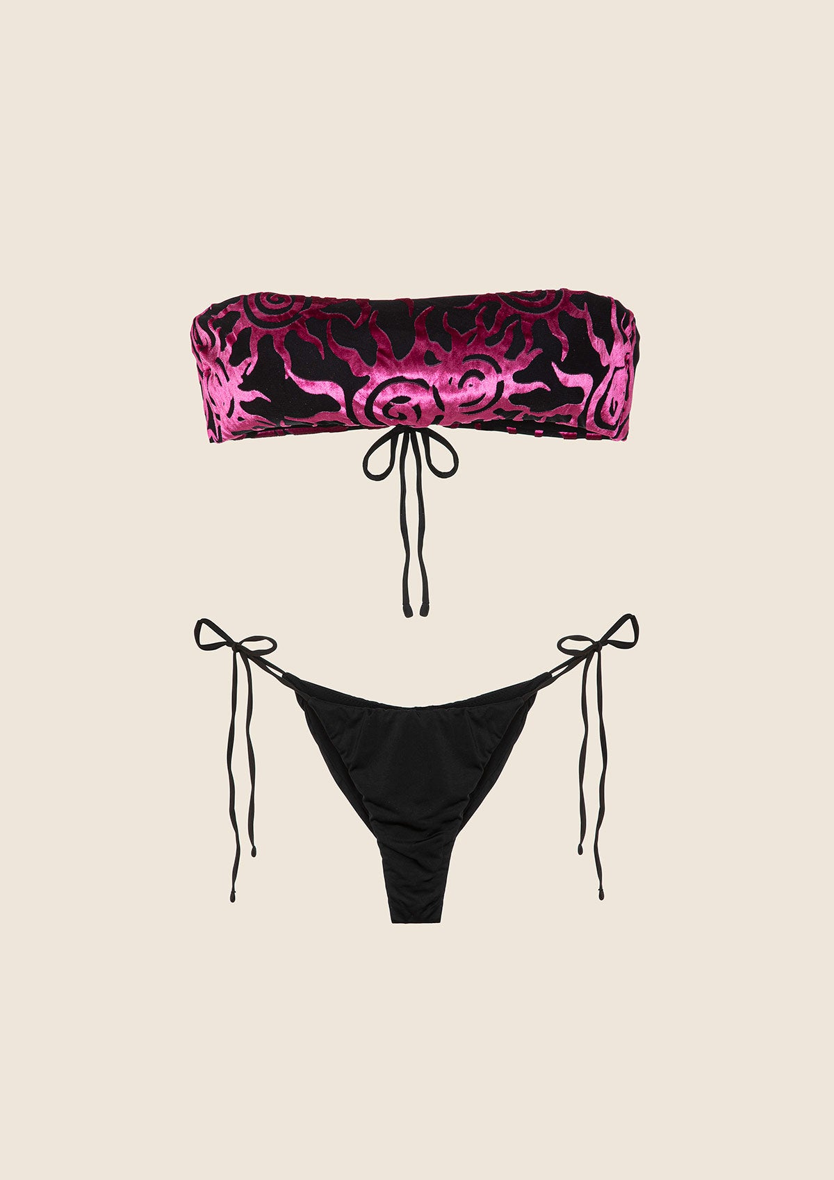 Bikini Donna F**K Fascia con Slip Regolabile Nero 0811-BK