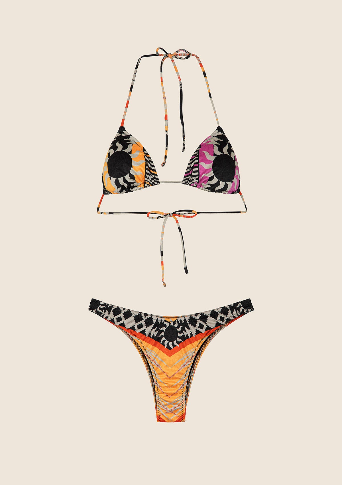 Image of Bikini Donna F**K Triangolo con Slip Americano Fisso Fantasia 0840-X05