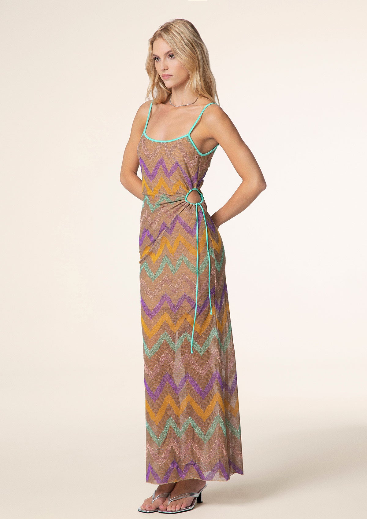 Duga ženska haljina F**K Višebojan 0906-mc