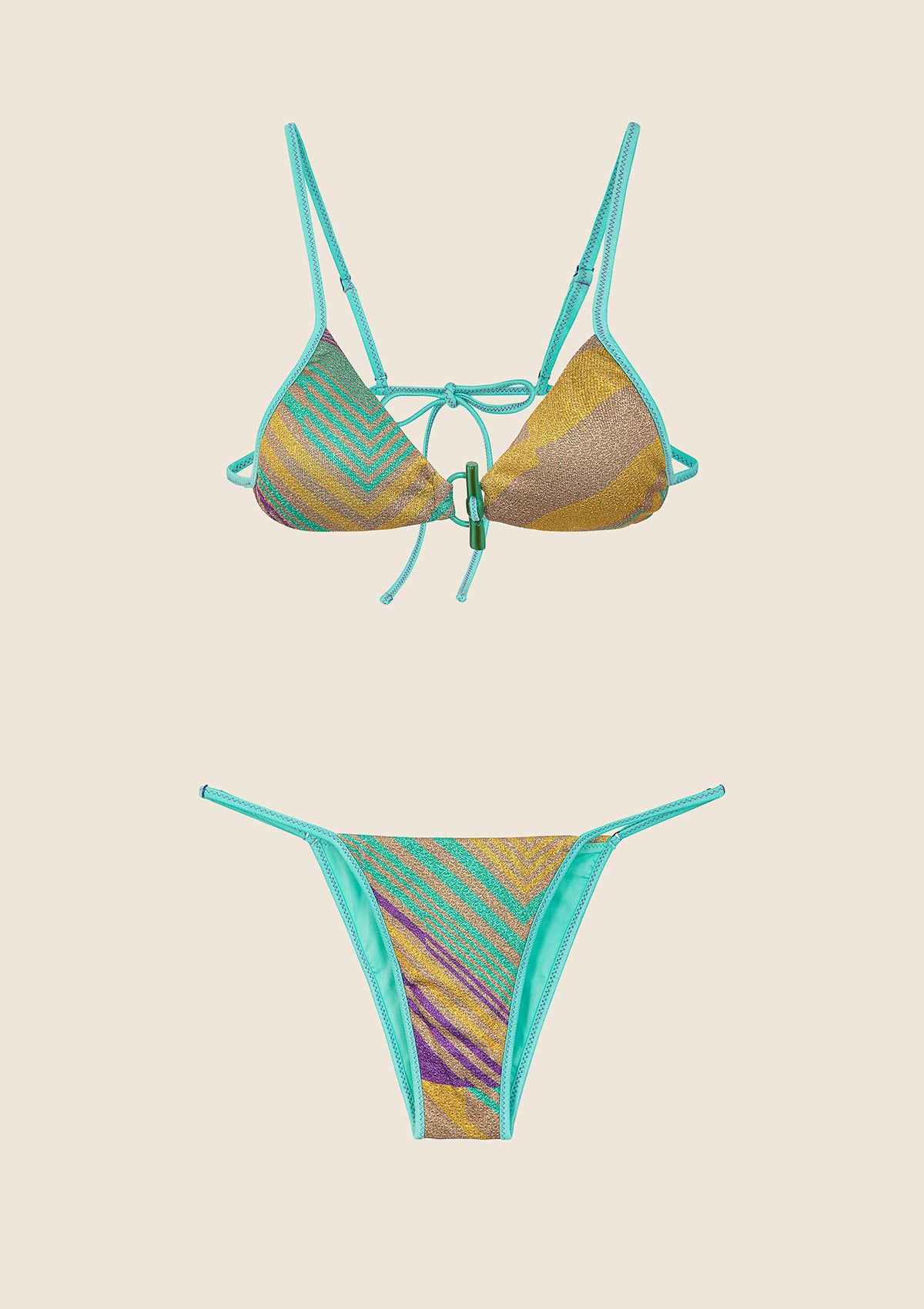 Image of Bikini Donna F**K Triangolo con Slip Regolabile Fantasia 0940-X09