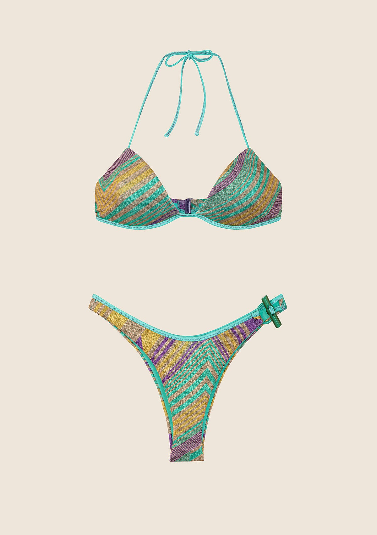 Image of Bikini Donna F**K Reggiseno Push-Up con Slip Americano Fisso Fantasia 0941-X09