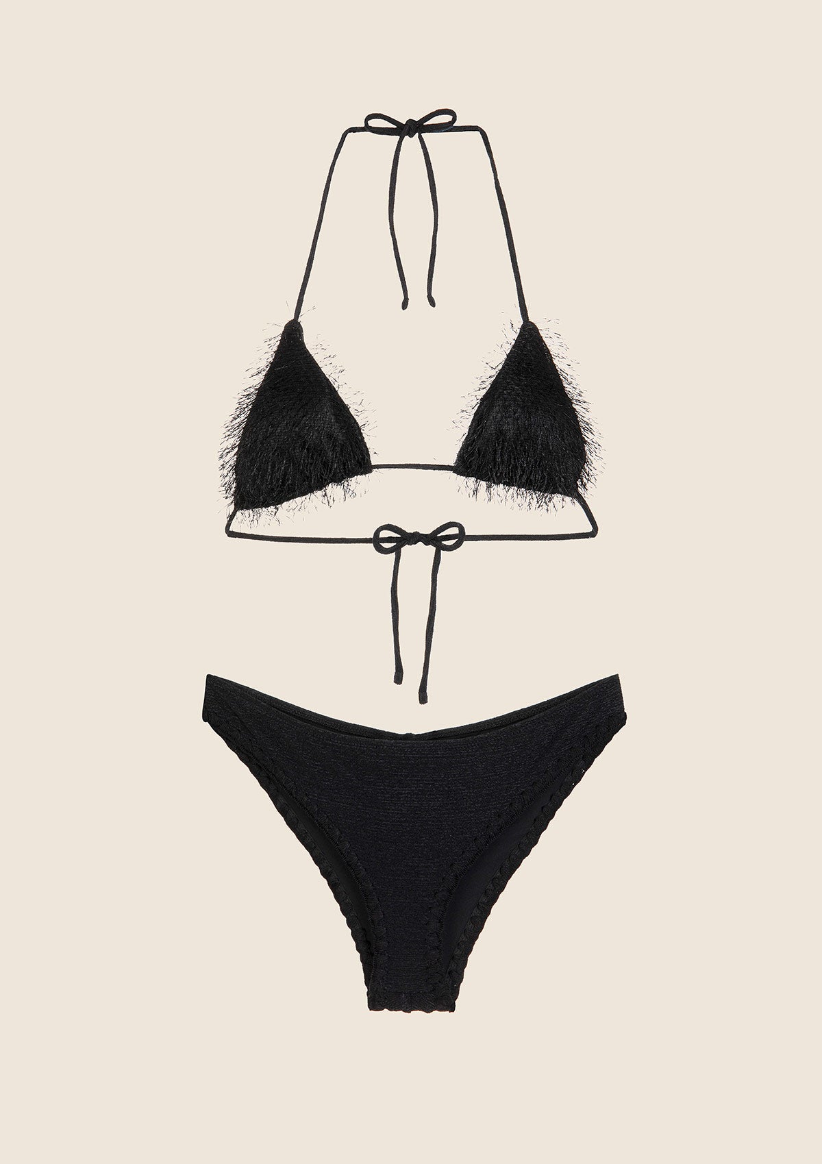 Bikini Donna F**K Triangolo con Slip Culotte Nero 1120-BK