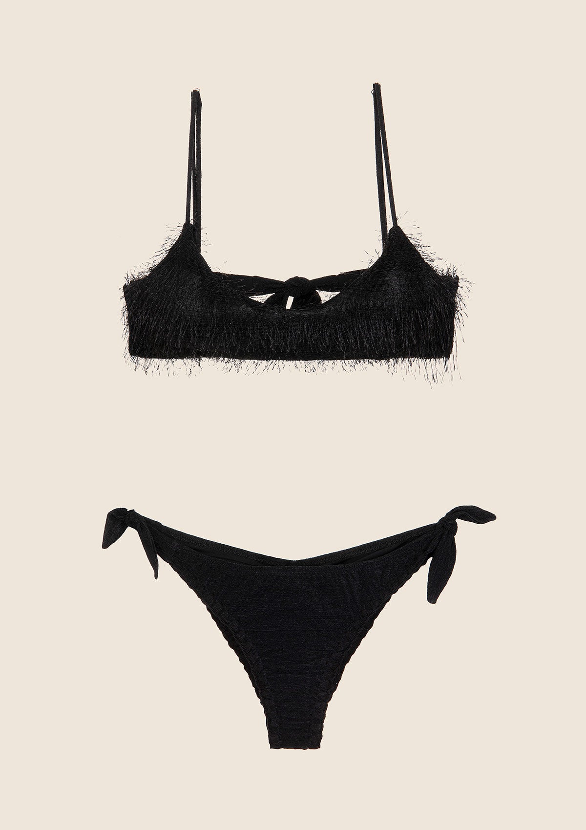 Image of Bikini Donna F**K Top con Slip Regolabile Nero 1122-BK