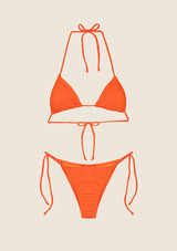 Bikini Donna F**K Triangolo con Slip Regolabile Arancione Fluo 1140-FO