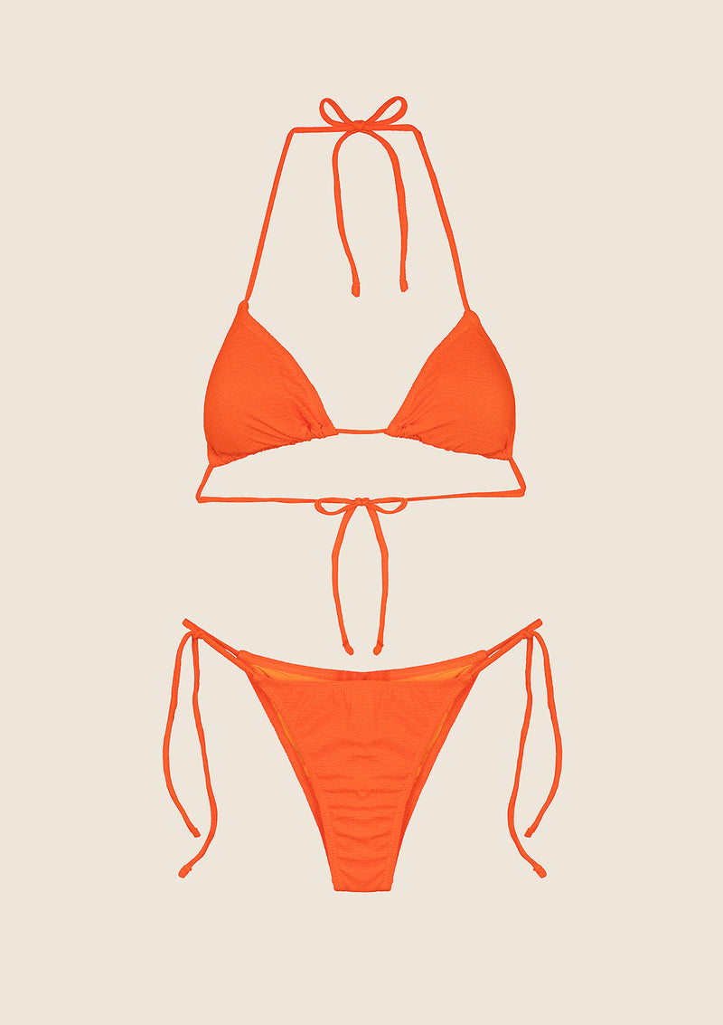 Bikini Donna F**K Triangolo con Slip Regolabile Arancione Fluo 1140-FO