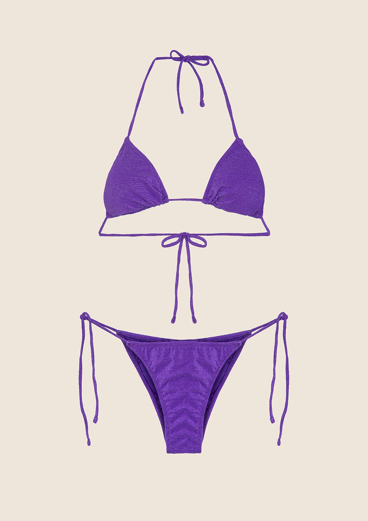 Image of Bikini Donna F**K Triangolo con Slip Regolabile Viola 1140-PR