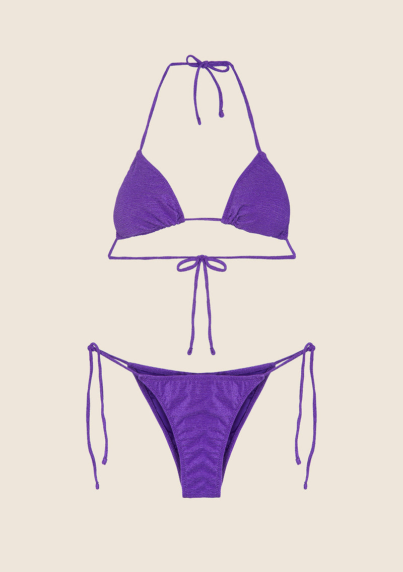 Bikini Donna F**K Triangolo con Slip Regolabile Viola 1140-PR