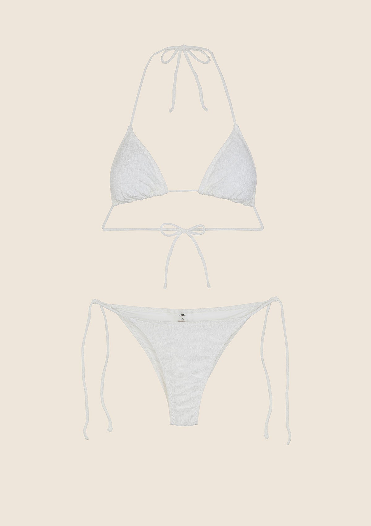 Image of Bikini Donna F**K Triangolo con Slip Regolabile Bianco 1140-WH