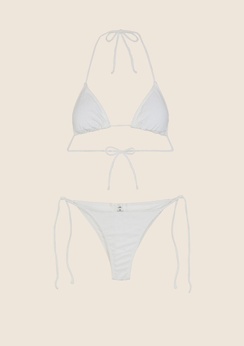 Bikini Donna F**K Triangolo con Slip Regolabile Bianco 1140-WH