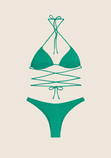 Bikini Donna F**K Triangolo con Slip Americano Fisso Verde 1141-GN