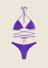 Bikini Donna F**K Triangolo con Slip Americano Fisso Viola 1141-PR