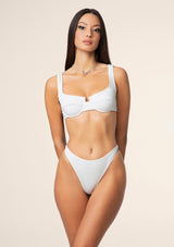 Bikini Donna F**K Reggiseno con Ferretto e Slip Americano Fisso Bianco 1142-WH