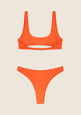 Bikini Donna F**K Top con Slip Vita Alta Arancione FLuo 1144-FO