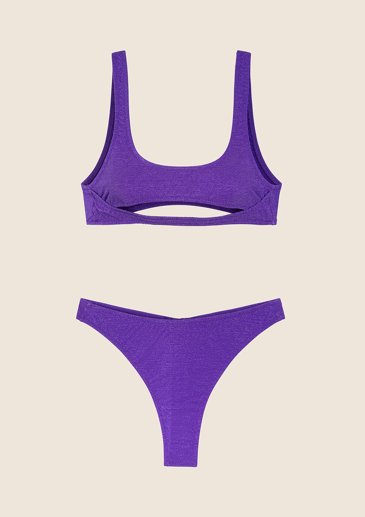 Image of Bikini Donna F**K Top con Slip Vita Alta Viola 1144-PR