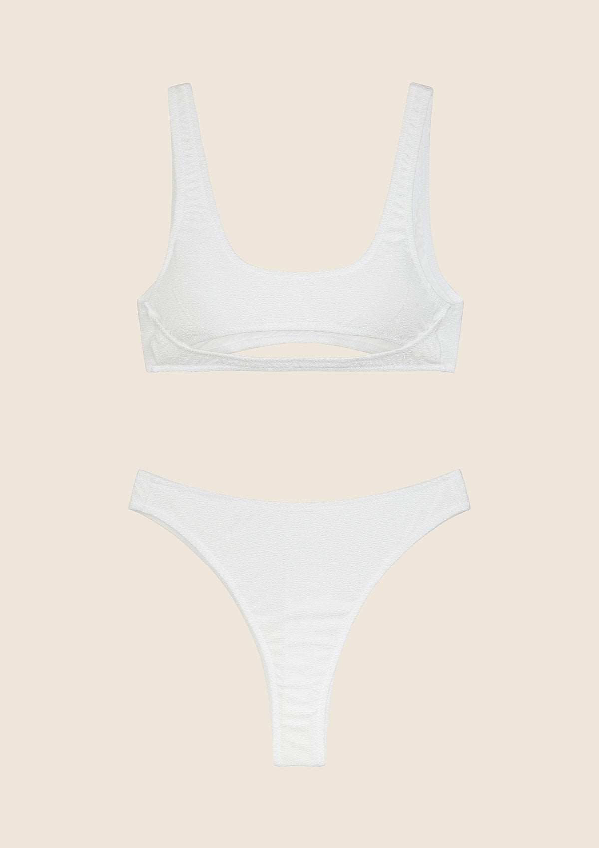 Bikini Donna F**K Top con Slip Vita Alta Bianco 1144-WH