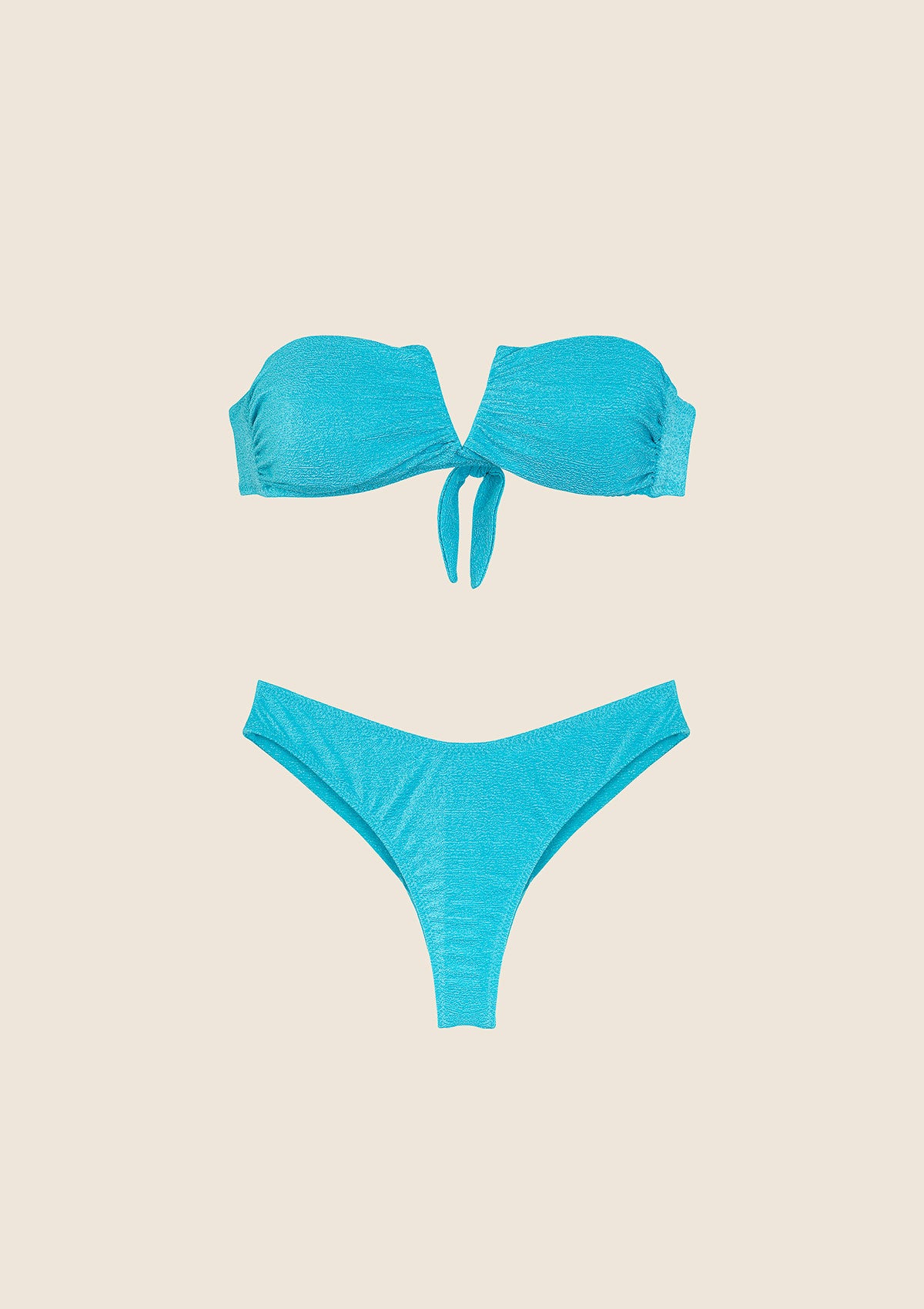 Image of Bikini Donna F**K Fascia a V con Ferretto e Slip Americano Fisso Turchese 1145-TQ