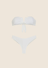 Bikini Donna F**K Fascia a V con Ferretto e Slip Americano Fisso Bianco 1145-WH