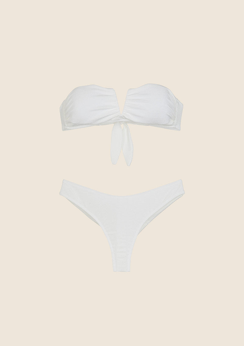 Bikini Donna F**K Fascia a V con Ferretto e Slip Americano Fisso Bianco 1145-WH