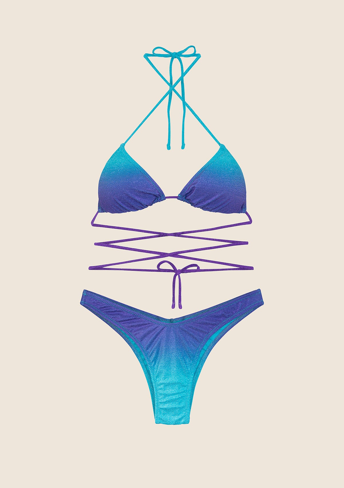 Image of Bikini Donna F**K Triangolo con Slip Americano Fisso Degradè 1151-X46