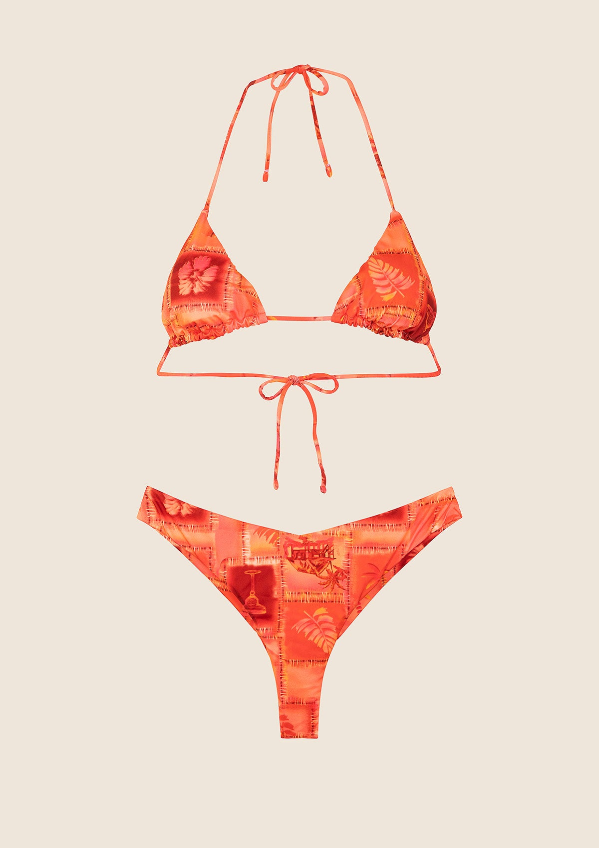 Bikini Donna F**K Triangolo con Slip Americano Fisso Fantasia 2110-X16