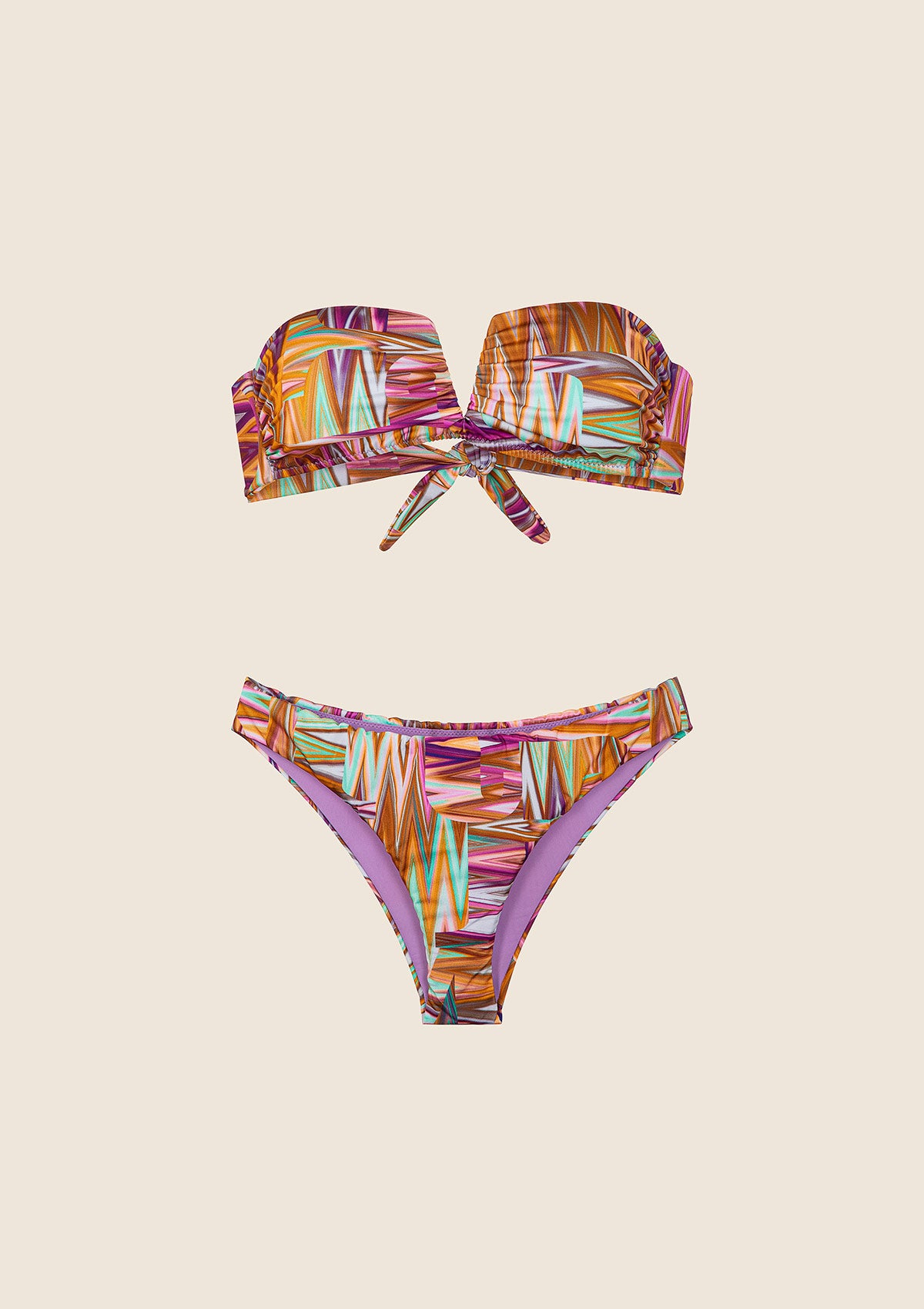 Image of Bikini Donna F**K Fascia a V con Ferretto e Slip Fisso Fantasia 2139-X07