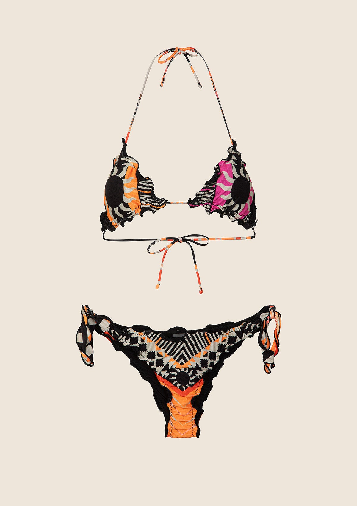 Bikini Donna F**K Triangolo con Slip Regolabile Fantasia 2212-X05