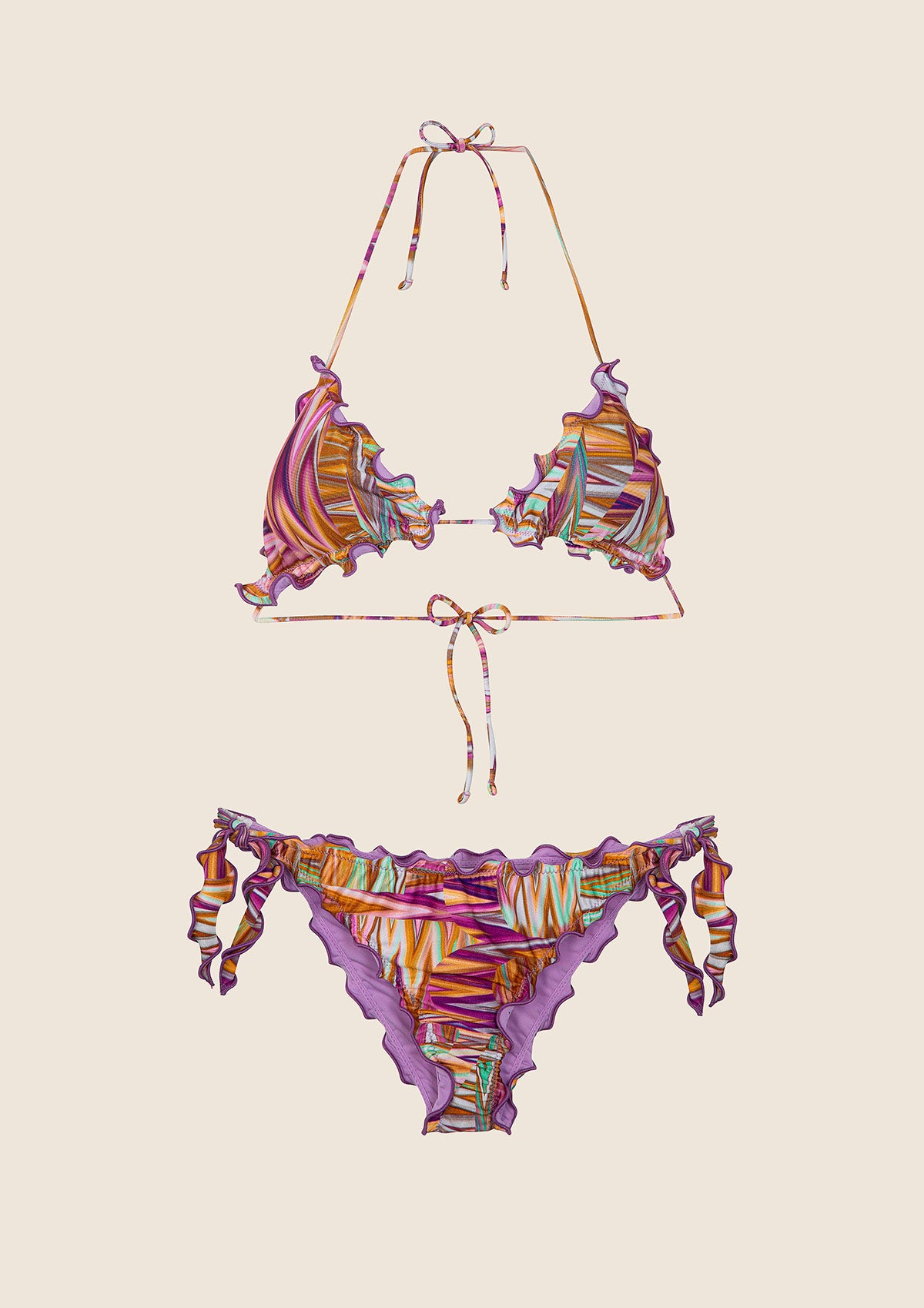 Bikini Donna F**K Triangolo con Slip Regolabile Fantasia 2214-X07