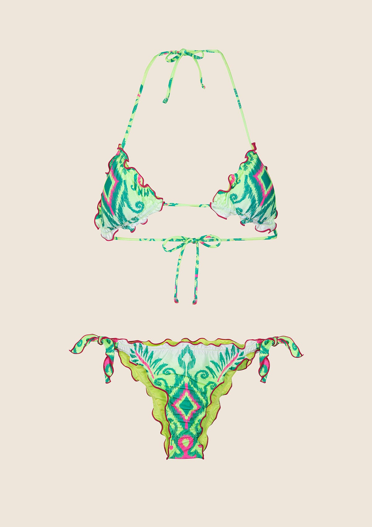 Image of Bikini Donna F**K Triangolo con Slip Regolabile Fantasia 2216-X55