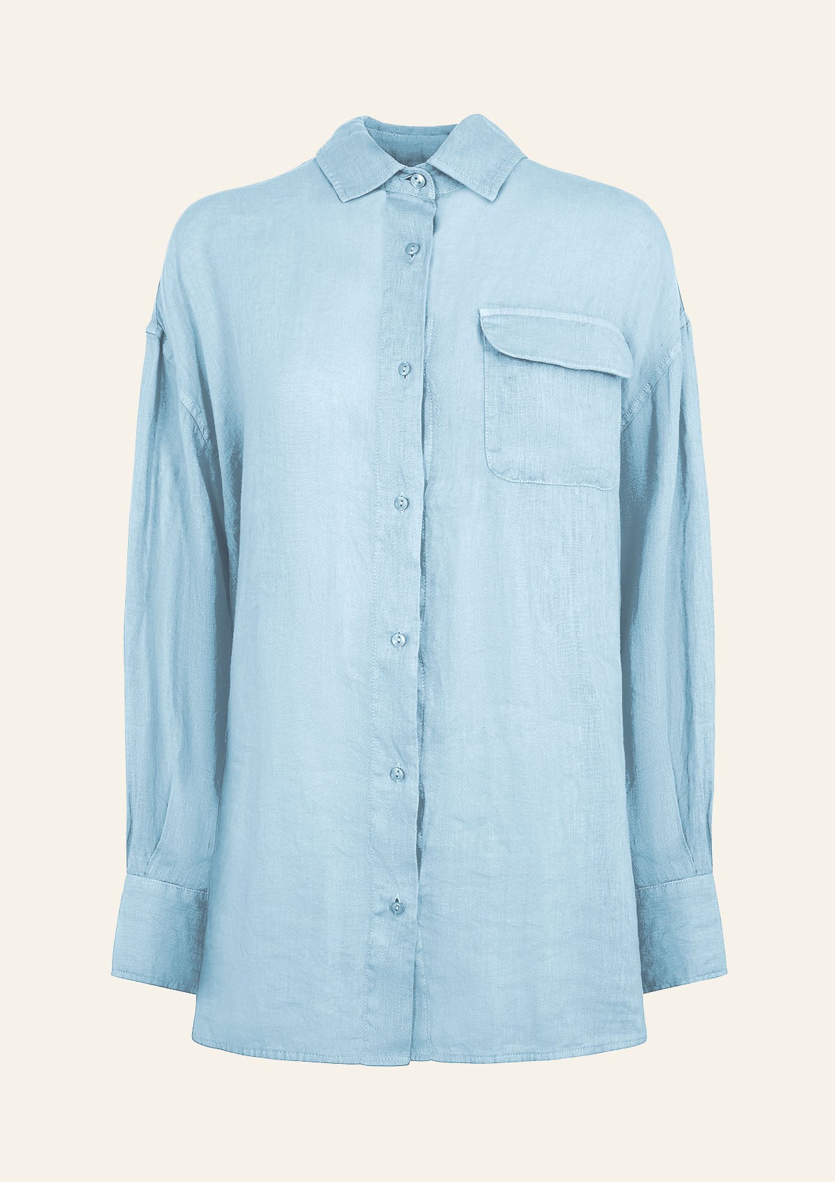 Image of Camicia Donna in Lino Azzurra F**K  1264-AQ