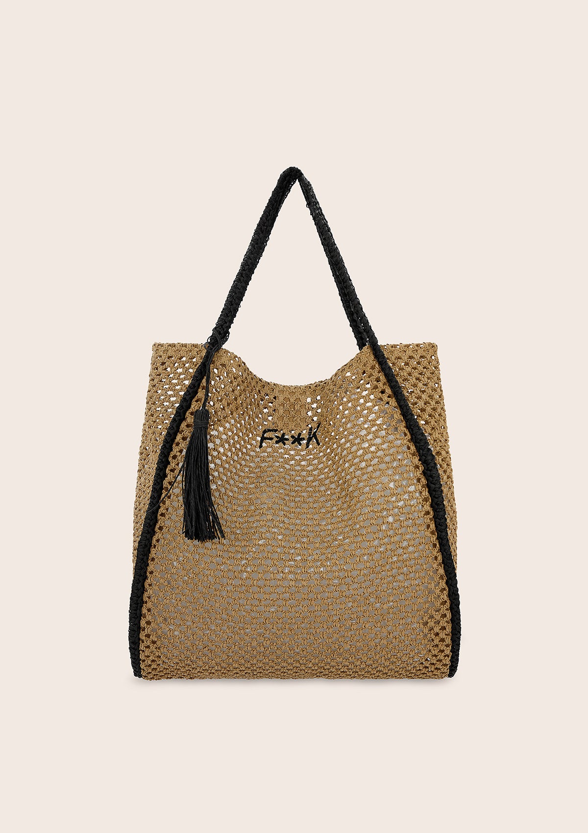 Tote Summer Bag Woman F**K Beige a056-bg