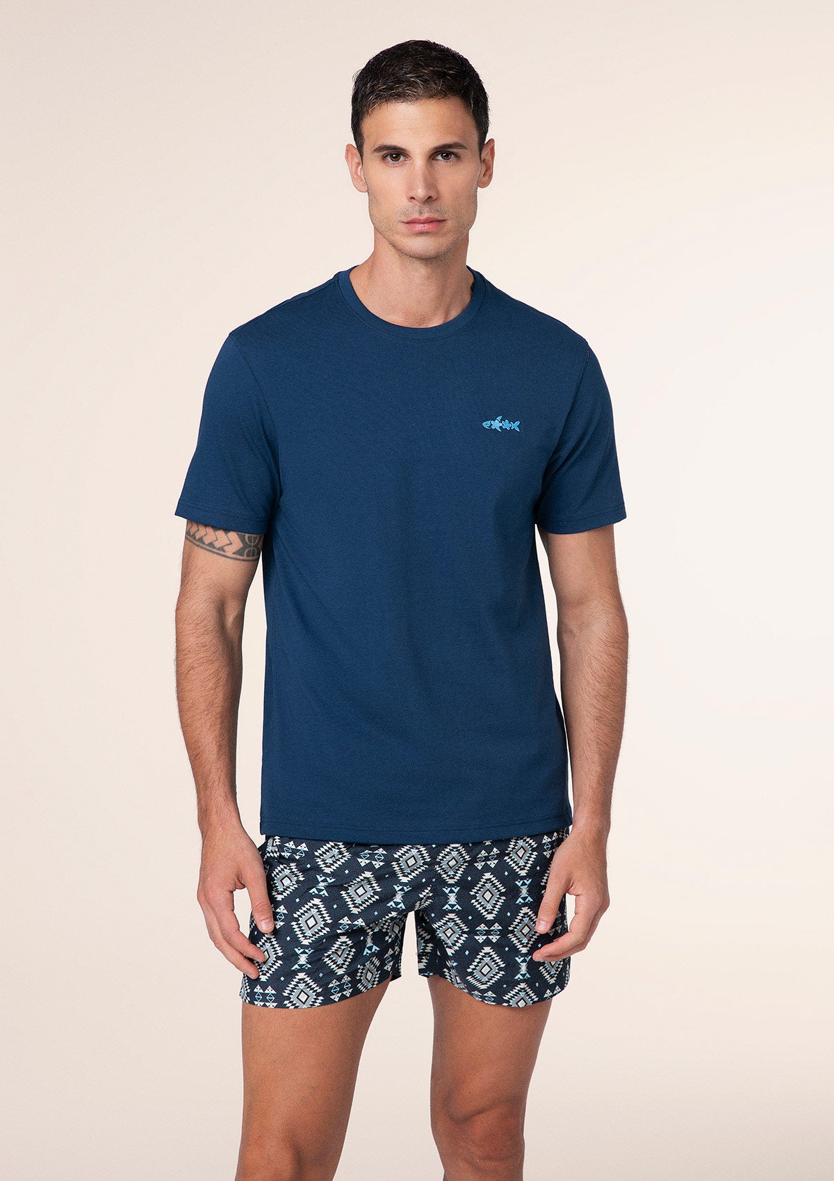 Męska koszulka F**K Niebieski M01TS70-BU