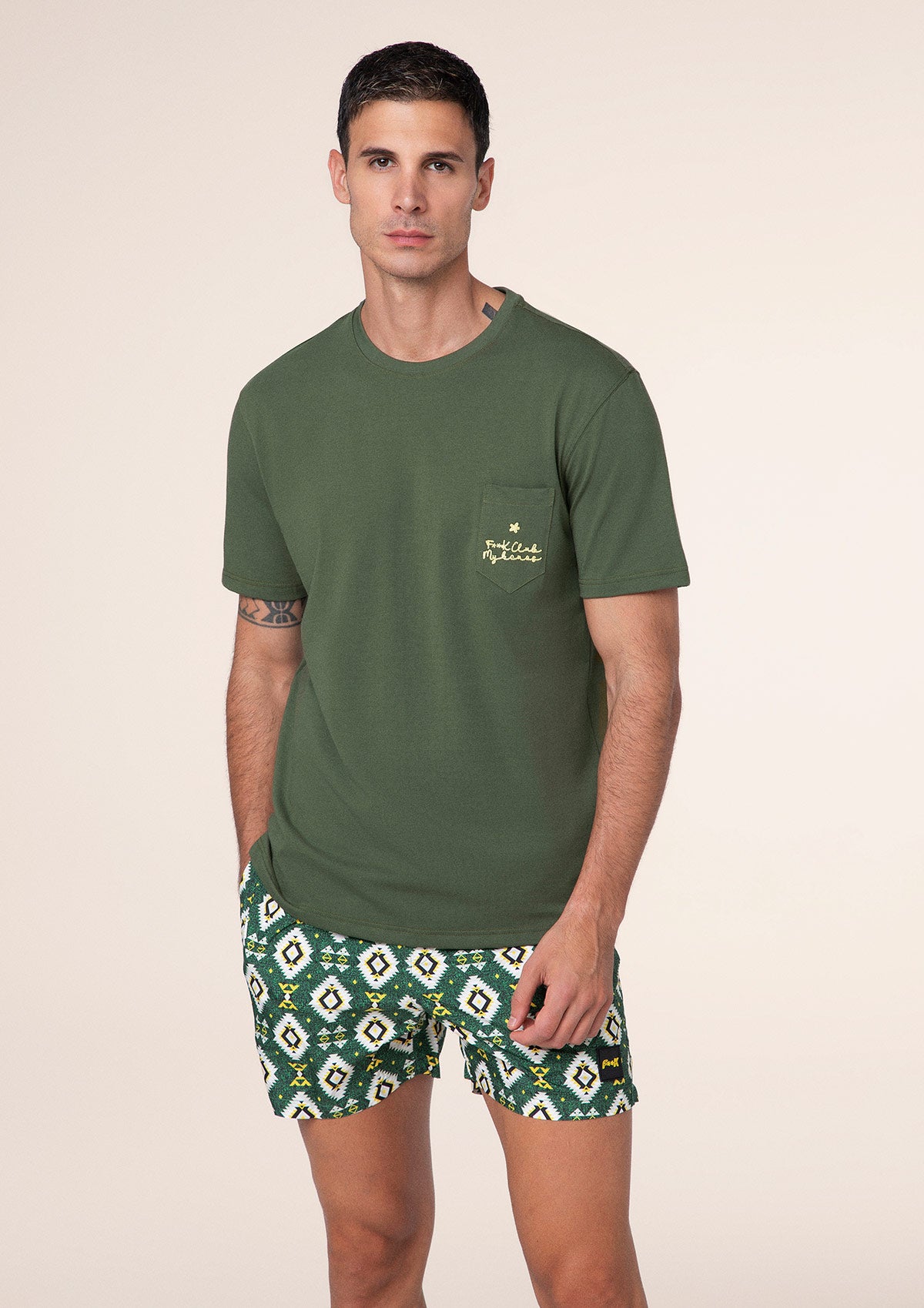T-Shirt Uomo F**K Verde Militare M01TS72-MG