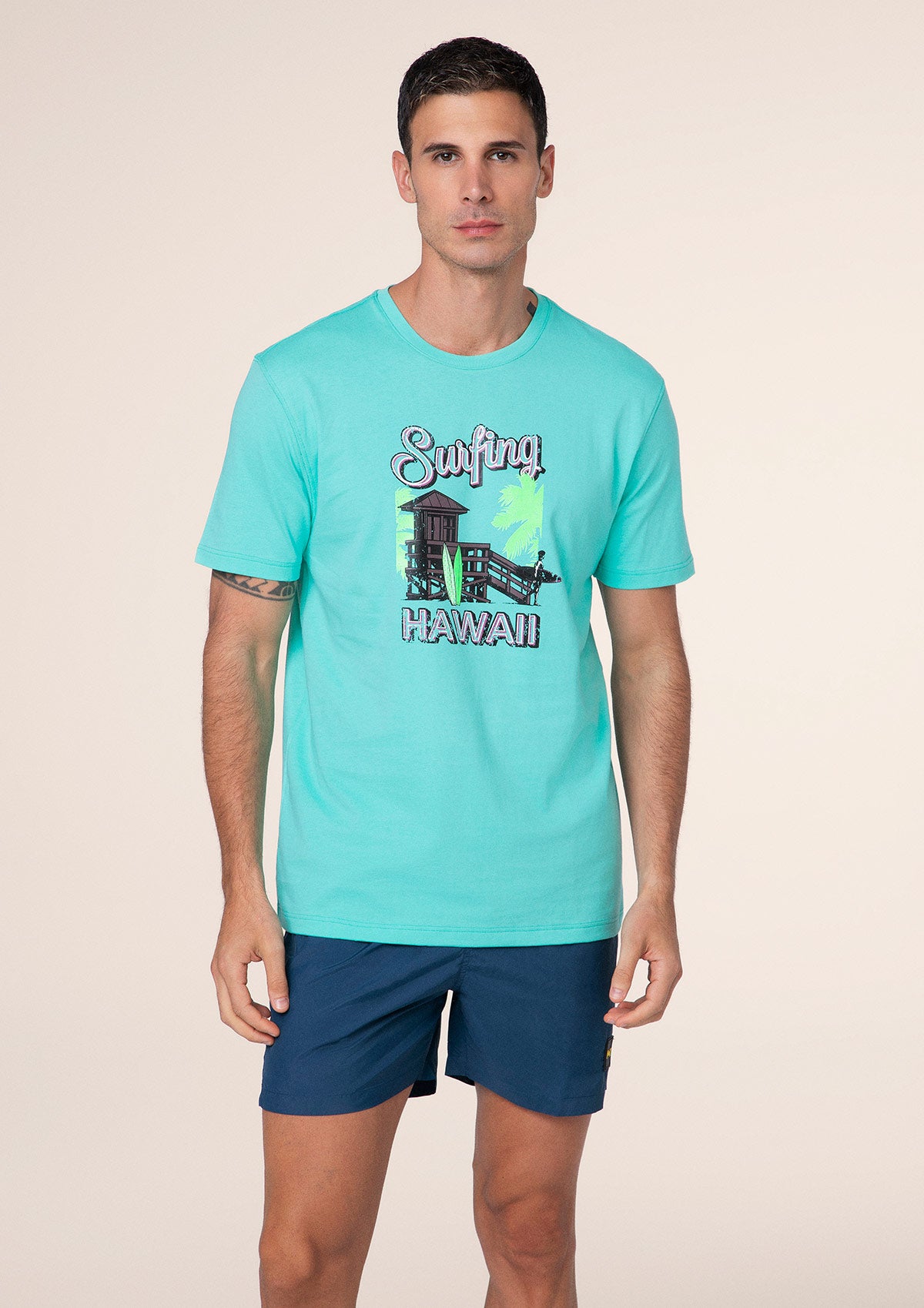 T-Shirt Uomo F**K Verde Acqua M01TS74-AQ