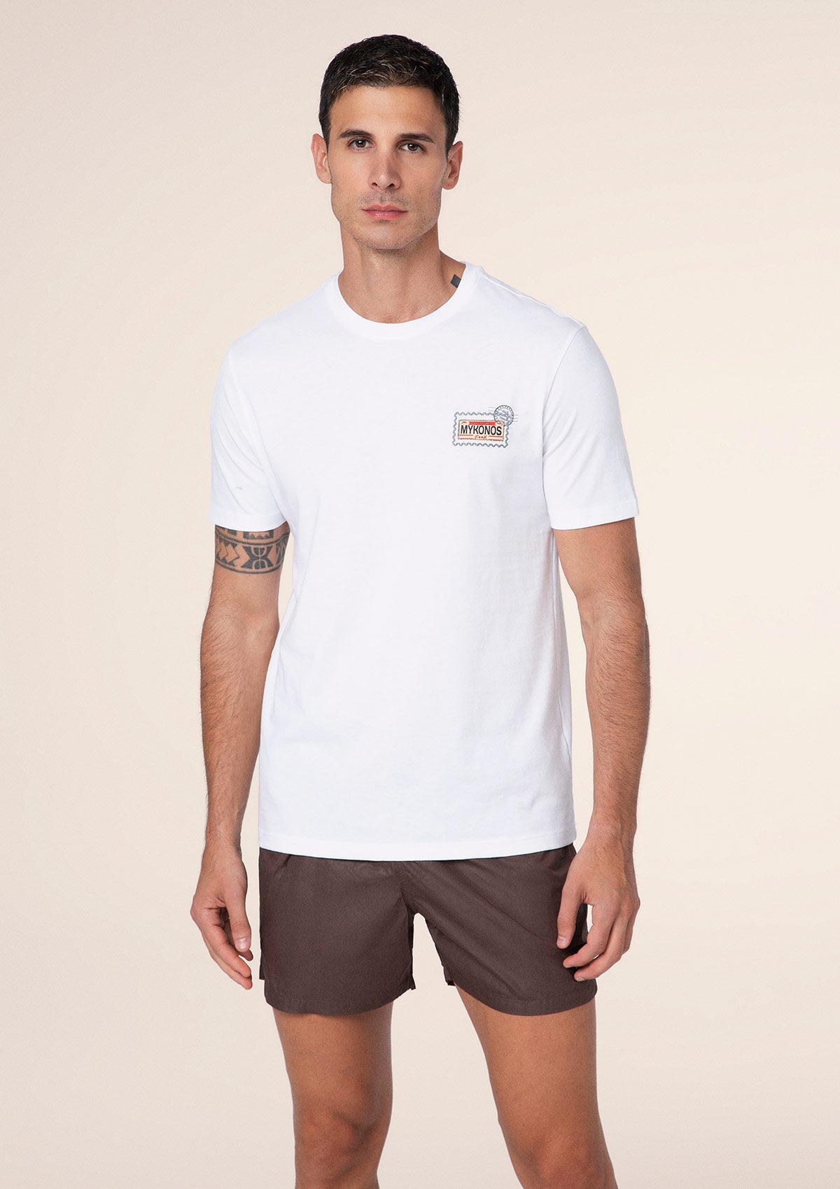 T-shirt për burra f ** k të bardhë m01ts76-wh