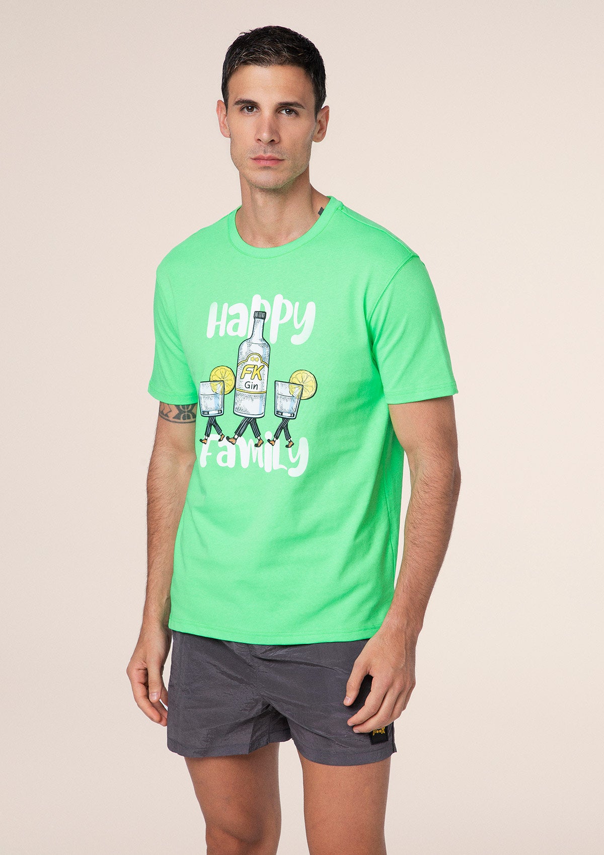 Men's T-shirt F**K Fluo green m01s84-FG