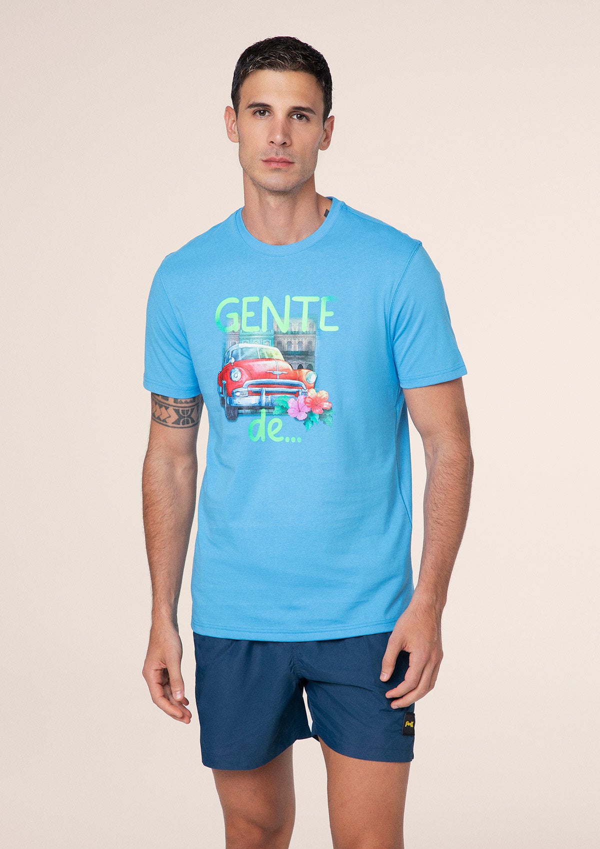 تي شيرت الرجال f ** k الفيروز M01S87-TQ